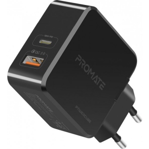 Мережевий зарядний пристрій Promate Powercube Black