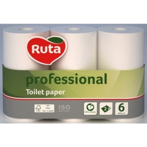 Туалетний папір Ruta Professional 6 рулонів 55 м 2 шари Біла (4820202893233)