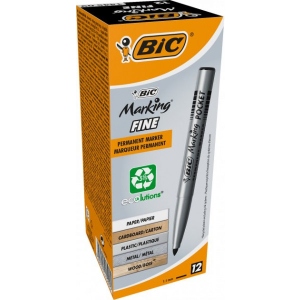 Набір маркерів BIC Marking Fine 12 шт. Black (3086121445095)