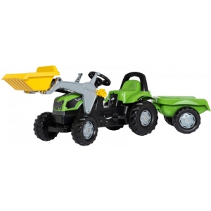 ціна Толокар Rolly Toys Трактор з причіпом та ковшем rollyKid Deutz-Fahr 5115 G TB Зелений (023196)