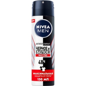 Дезодорант аерозольний NIVEA антиперсп. Чорне та Біле MAX PRO 150 мл