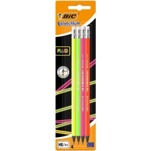 Набір олівців BIC Evolution Флуо гум УП12 (3086123449046)