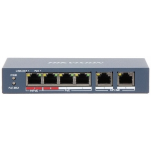 Коммутатор локальної мережі (Switch) Hikvision DS-3E0106HP-E
