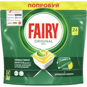 Таблетка для посудомийної машини Fairy капсули Original Все в Одному Лимон 24шт в Україні