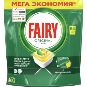 Таблетка для посудомийної машини Fairy капсули Original Все в Одному Лимон 84шт
