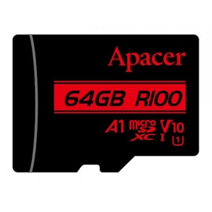 Карта пам'яті Apacer MicroSDHC 64GB UHS-I Class 10 (AP64GMCSX10UB-RA) офіційний магазин