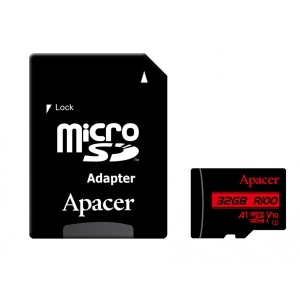 Карта пам'яті Apacer MicroSDHC 32GB UHS-I Class 10 + SD adapter (AP32GMCSH10UB-R)