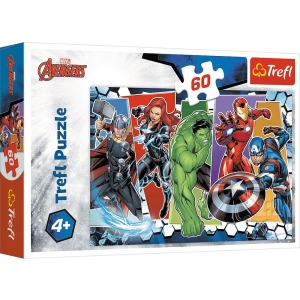 Пазли картонні (3-4 роки) Trefl "Непероможні месники" / MARVEL (60 елм.) (17357)