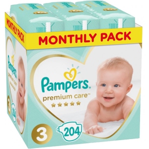 Одноразові підгузки Pampers Premium Care Розмір 3 Midi (6-10 кг), 204 шт. (81681199)
