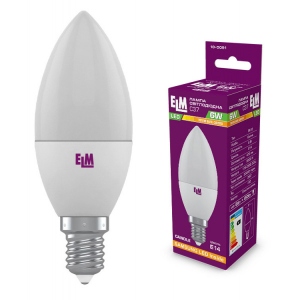 Лампочка світлодіодна ELM 6W E14 3000K 18-0091