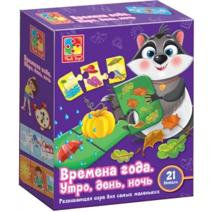 Пазли картонні (3-4 роки) Vladi Toys Пори року. Час доби (рус) (VT1804-11) замовити в Україні