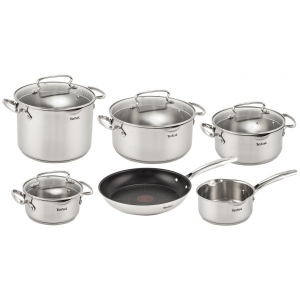 Набір посуду Tefal G732SA55 Duetto+ 10 пр. со сковородой (кастр. 6,0/5,0/2,5/1,5 л., ковш 1,5 л б/кр, сковорода 26 см)
