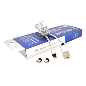 асортимент Кабель синхронізації даних PiPo USB 2.0/Micro/Lighting/Type-C 1.0 m Silver (18178)