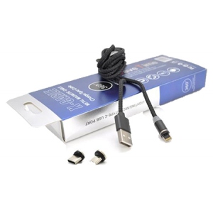 Кабель синхронізації даних PiPo USB 2.0/Micro/Lighting/Type-C 2.0 m Black (18180)