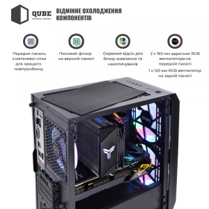 Системний блок QUBE QB Ryzen 5 7600X RX 6650 XT 8GB NM 6410 (Ryzen57600XRX6650XT8GBNM6410)