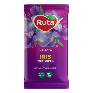 Серветки гігієнічні вологі Ruta Selecta Iris 15 шт. (4820202892427)