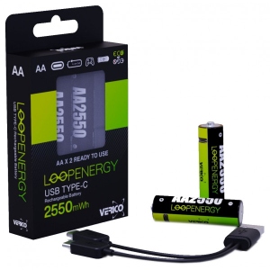 Акумулятор тип AAA Verico USB Type-C 600mAh Li-ion 2 шт. (1UDBT-A2WEB2-NN)
