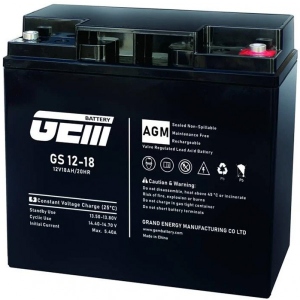 Акумулятор для ДБЖ GEM BATTERY 12V, 18.0A (GS 12-18)