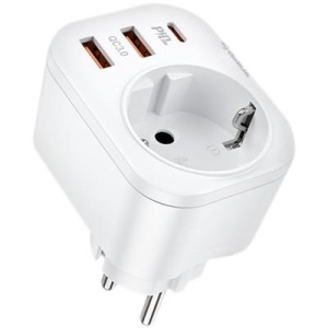 Мережевий зарядний пристрій Gelius Moxie GP-HC050 2USB (QC3.0)+Type-C (PD20W) White (90472)