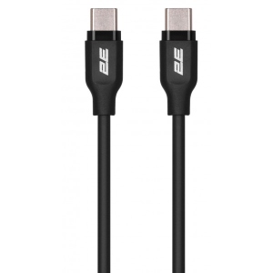 Кабель синхронізації даних 2E USB-C - USB-C Glow 60W 1 m Black (2E-CCCC-BL)