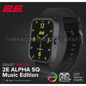 Смарт-годинник 2E Alpha SQ Music Edition (2E-CWW40BK)