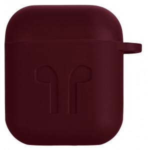 Чохол для навушників 2E for Apple AirPods Pure Color Silicone Imprint 1.5mm Marsala (2E-AIR-PODS-IBSI-1.5-M)