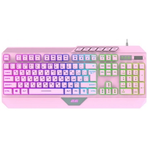 Клавіатура дротова ігрова 2E KG315 RGB USB Pink Ukr (2E-KG315UPK)