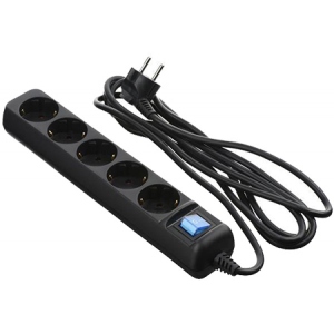 Мережевий фільтр 2E 5 розеток 1.5 м Black (2E-U05ES15M1.5BK)