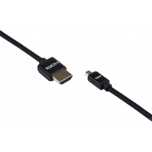 Кабель HDMI 2E Ultra Slim HDMI 1.4 AM/microAM High Speed Black 2m (2EW-1121-2m)