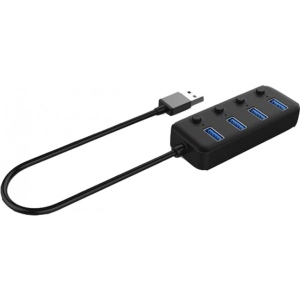 Хаб USB 2E USB-A to 4хUSB 3.0, 0.25m (2E-W1405)