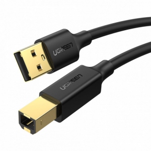 Кабель USB type A - USB type A UGREEN US135 USB-A 2.0 - USB-B 2.0 Cable, 2 m Black (20847)