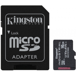 Карта пам'яті Kingston 16GB microSDHC Industrial C10 A1 pSL C Card + SD Adapter (SDCIT2/16GB)