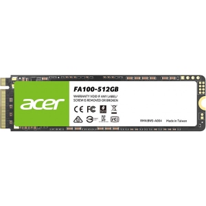SSD-накопичувач внутрішній Acer SSD 512GB FA100 M.2 2280 NVMe 1.4 PCIe Gen 3x4 3D NAND (BL.9BWWA.119)