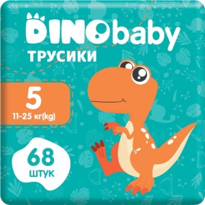 Одноразові підгузки-трусики Dino Baby Набір Розмір 5 (11-25кг), 68 шт. (2*34шт) (NPT5.588)