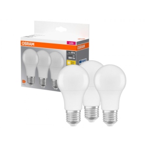 Лампочка світлодіодна Osram LED E27 8.5Вт 2700К 806Лм A60 3 шт. (4099854046797)
