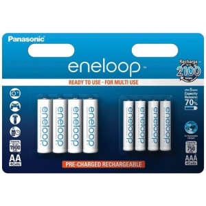 Акумулятор тип AA Panasonic Eneloop AA 1900 4BP mAh + Eneloop AAA 750 4BP mAh (BK-KJMCCE
