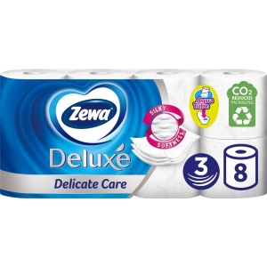 Туалетний папір Zewa Deluxe Delicate Care 8 рулони 3 шари Білий (7322541171739)