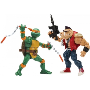 Колекційні фігурки набір TMNT Мікеланджело проти Бібопа (34 точки артикуляції, 15 cm) (81277)