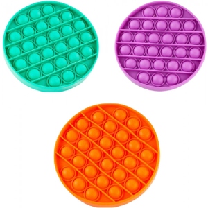 Стретч-антистрес Sibelly Pop It Mono Коло Mint + Orange + Violet (SB-PPIT-CRCL-MNT-OR-VLT)