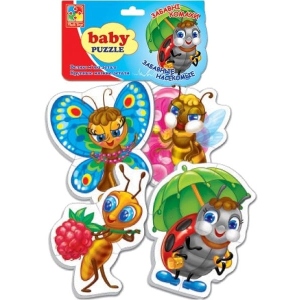 Пазли картонні (до 2 років) Vladi Toys Забавні комахи (рус) (VT1106-06)