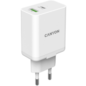 Мережевий зарядний пристрій Canyon H-20-03 PD 20W/QC3.0 18W 1-USB-A USB-C (CNE-CHA20W03)