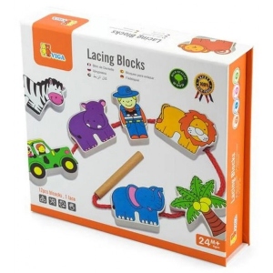 Настільна гра шнурівка (3-4 роки) Viga Toys Зоопарк (59549)