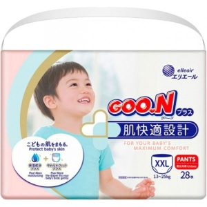 Одноразові підгузки-трусики Goo.N Plus Розмір BigBig XXL (13-25 кг), 28 шт. (843351)