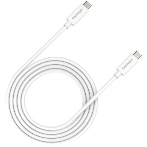 Кабель синхронізації даних Canyon UC-42 Type C to Type C 20G 5A 240W 2m White (CNS-USBC42W)