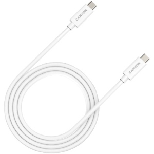 Кабель синхронізації даних Canyon UC-44 Type C to Type C 40G 5A 240W 1m White (CNS-USBC44W)