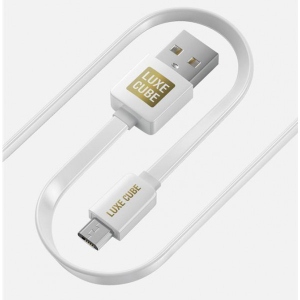 Кабель синхронізації даних Luxe Cube Flat USB-microUSB, 1м, білий (2231252967010) офіційний магазин