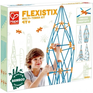 Дерев'яний конструктор Hape Flexistix Вежі 132 деталі бамбуковий (E5566)