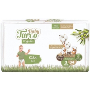 Одноразові підгузки Baby Turco Midi (5-9 кг) 34 шт. (8682241200030) в каталозі