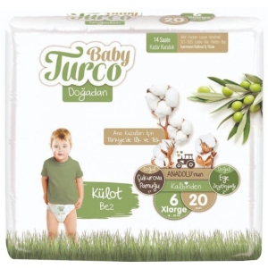 Одноразові підгузки Baby Turco XL (16-25 кг) 20 шт. (8682241200078) ціни