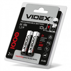 Акумулятор тип AA Videx HR6/AA 1000mAh Blister 2 шт. (23460)